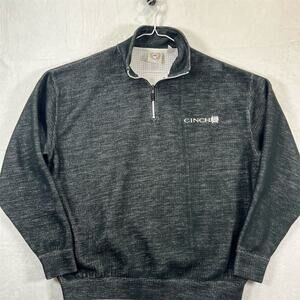 Cinch Men's Gray 1/4-Zip Pullover Sweatshirt Size L Casual Long Sleeve Standard